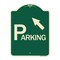 Signmission Parking W/ Arrow Pointing to Top Left Heavy-Gauge Aluminum Sign, 24" x 18", G-1824-24517 A-DES-G-1824-24517 - alternate 1